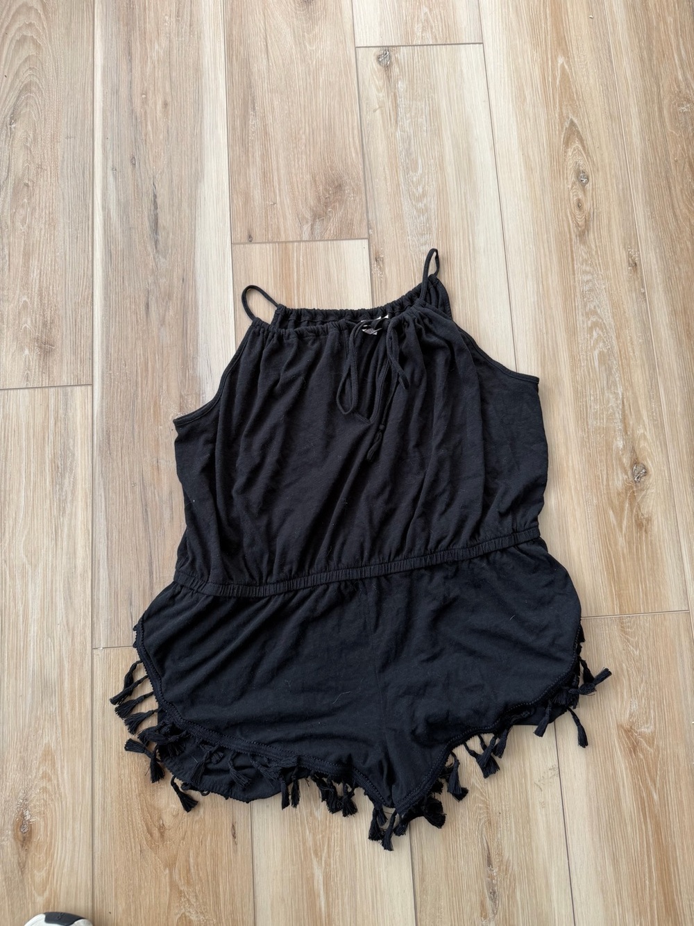 Black Women's swimsuit cover up Tassel Romper